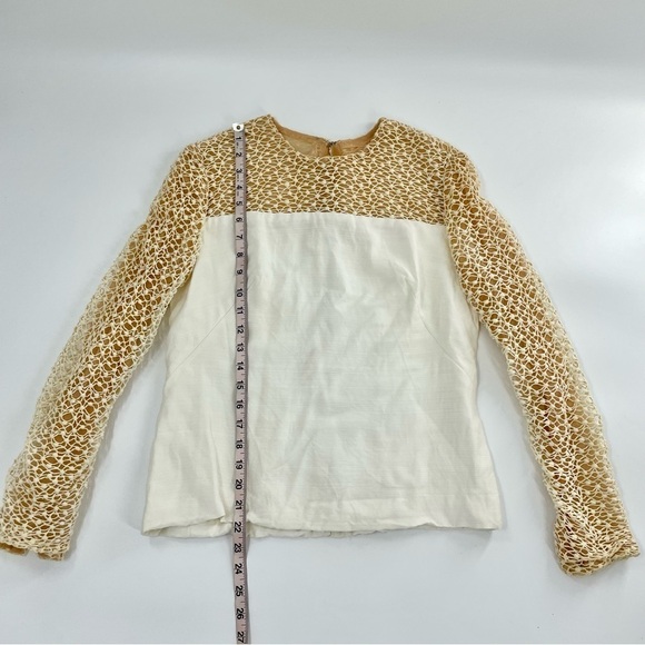 Vintage CAROL CRAIG raw silk and crochet Blouse - Picture 4 of 11